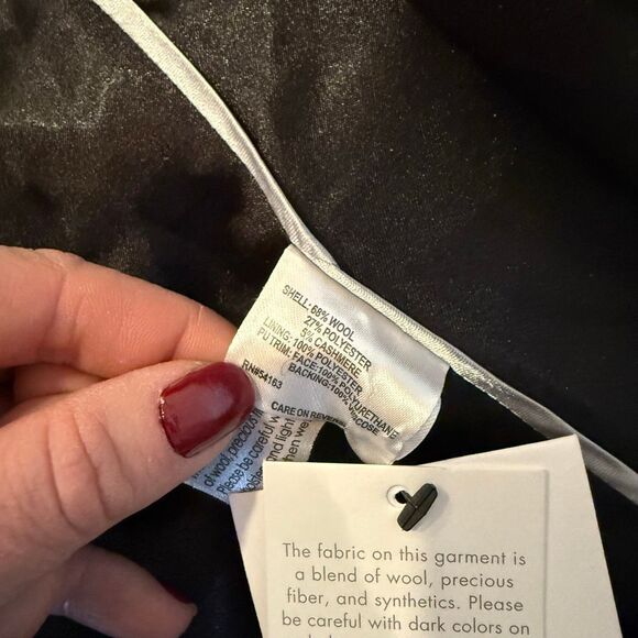 Calvin Klein bold red wool cashmere blend wrap peacoat size 10 - Picture 11 of 15